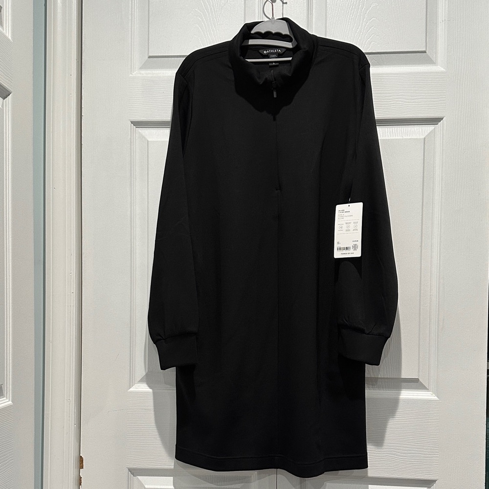 NWT - Athleta - Allure 1/4 Zip Dress - Black - L